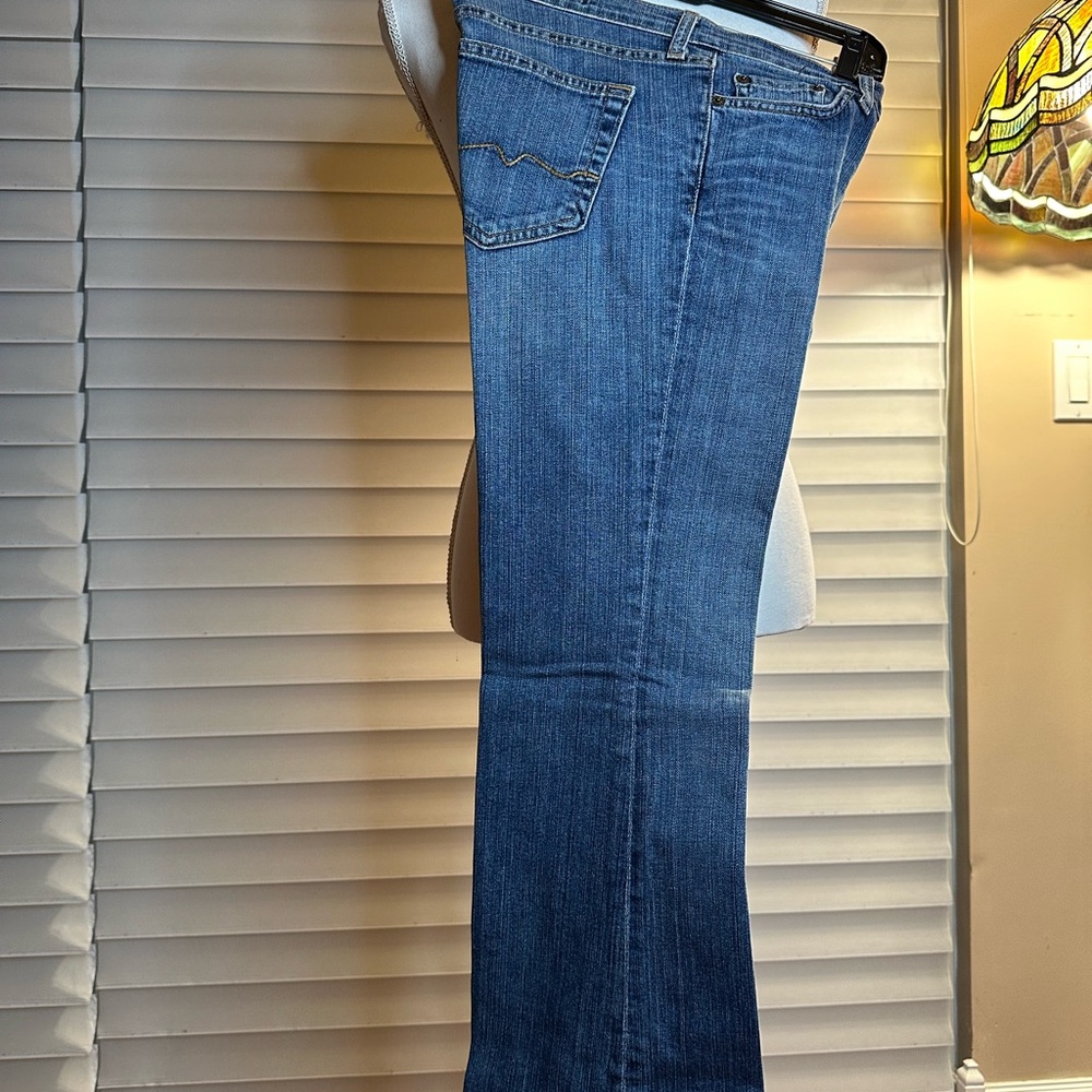 Jeans-Ladies, blue, size 28, low rise, bootleg